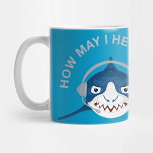 Shark with Headset and How May I Help You Phrase Mug